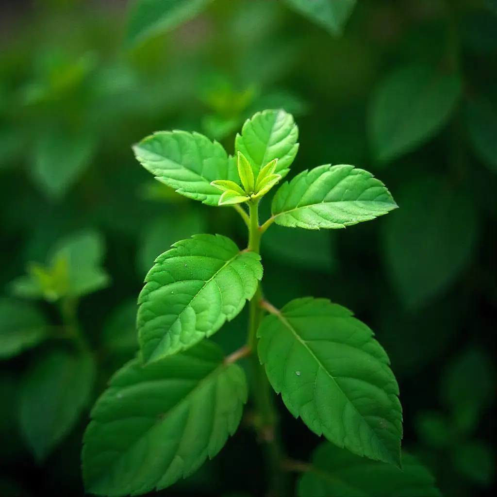 Planta saludable con hojas verdes